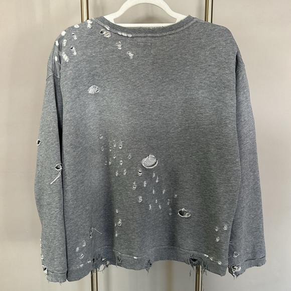 RtA sweatshirt features a crew neckline w/ distressing and a relaxed fit. Size S - Picture 6 of 9